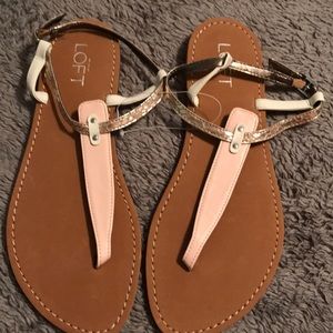BNWT Loft pink and cream sandal. Size 6